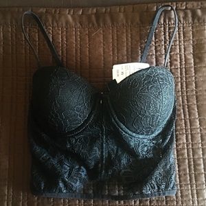 Black crop top bustier